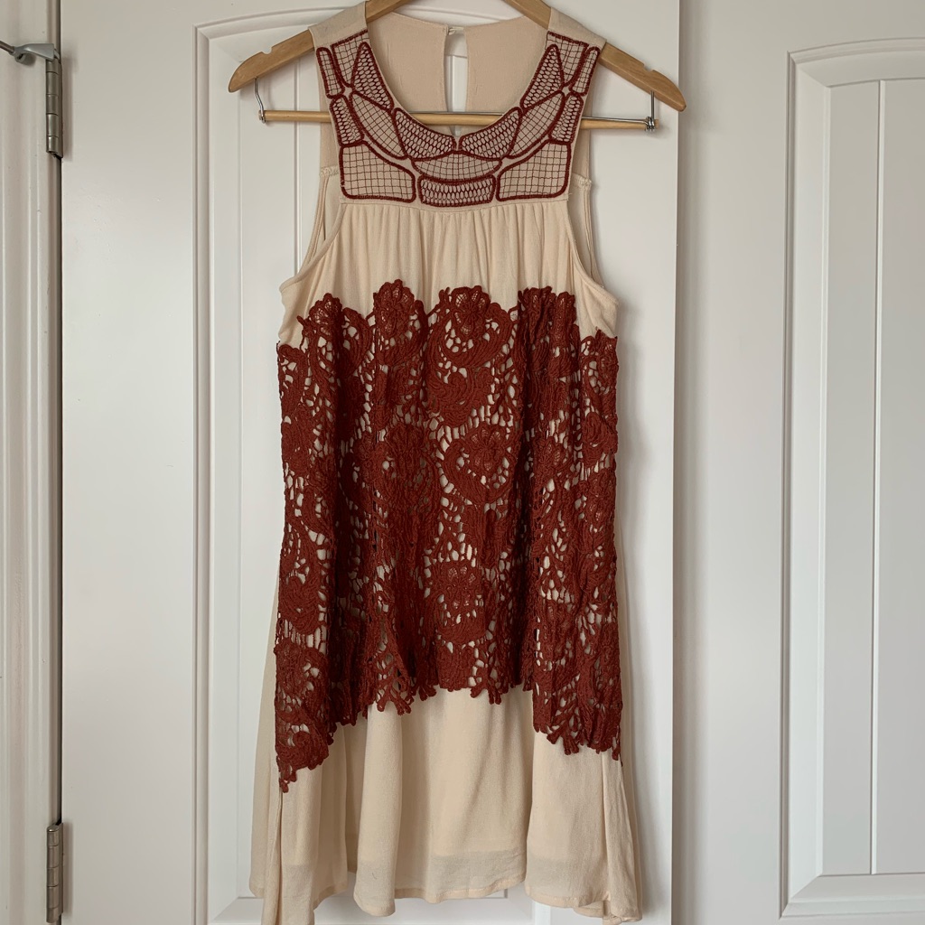 Cream Dress With Crochet Detail (Nwt)
